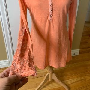 Long sleeve top with lace detail